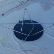 Table basse ovale vintage en verre trempé et granite, 1970