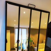 Miroir ancien industriel style Verrière 