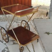 Desserte roulante et pliante  formica et laiton années 70