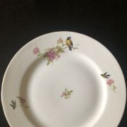 10 assiettes à décor d'oiseaux