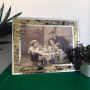 CADRE vintage Art Deco | verre miroir biseaute peint