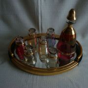 service art déco plateau verres carafe 