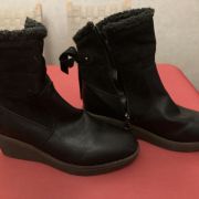 BOTTINES COMPENSEES CUIR  NOIR 38