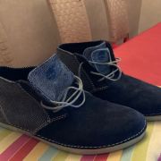 CHAUSSURES HOMME NUBUCK ET TOILE BLEU MARINE  41,5