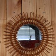 Miroir Soleil Rotin 
