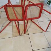 2 chaises Nic Cormano, pliables, métal, années 70.