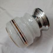 Globe en verre Clichy blancs filets dorés 