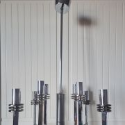 Grand Lustre chromé 8 ampoules années 70