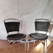 lot 2 chaises acier chromé