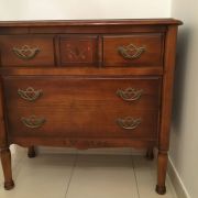 Commode Console  Bois Massif Patiné -3 tiroirs-cache secrete