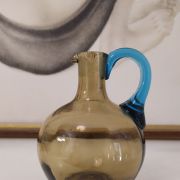 Vase pichet ambre en verre soufflé