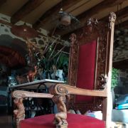 Spectaculaire fauteuil d'apparat ou trône XIXéme