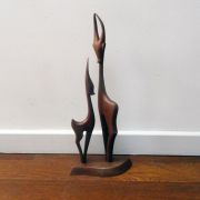 Statuette bois vintage années 60 antilope gazelle