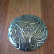 Petite boite à pilule ancienne métal argenté avec miroir