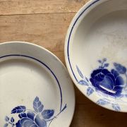 Grand plat et assiette creuse service Rosine l'amandinoise