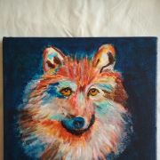 Loup au regard bleu (signé, 2021)