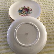 9 Assiettes plates bouquet fleur