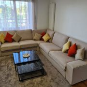 Canapé d’angle gauche en L - fixe - Beige