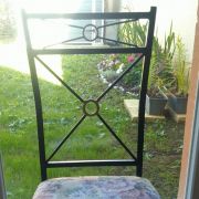 Lot de 2 chaises  fer forgé  noir assise fleur 