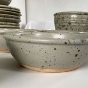 7 bols assiettes grés Gustave Tiffoche signé-french ceramic 