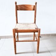 6 Chaises paillée en bois