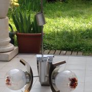 Lustre acier vintage année 1970