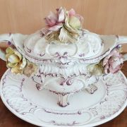 Grande SOUPIERE BARBOTINE VINTAGE SUR PLATEAU