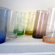 Verres design colorés vintage année 70-80