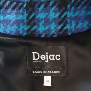 Manteau vintage 70 DEJAC carreaux bleus 