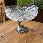 Compotier cristal et métal 