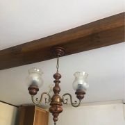 lustre 3 branches avec verres 