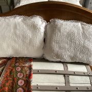 2 coussins décoration coton blanc