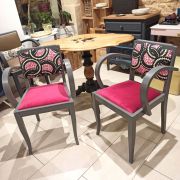 Paire de fauteuils bridge tissu wax