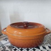 Ancienne cocotte ovale fonte Fontignac vintage