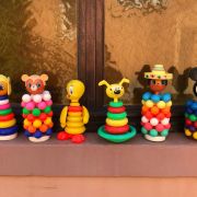 Lot de 6 pyramides d'anneaux