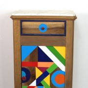 Chevet rénové peint main- unique