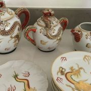 Service à thé porcelaine  décor dragon