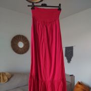 Robe longue bustier dos nu à smocks 100% coton taille M/38