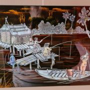 Tableau vietnamien en laque fabrication artisanal en direct