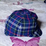 casquette escossaise enfant bébé années 70 vintage bleu