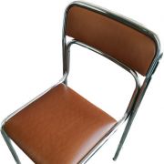 4 CHAISES CHROMEES & SKAÏ CIRCA 70