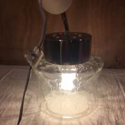 Suspension avec globe en verre effet craquelé