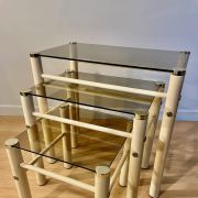 Tables gigognes beiges vintage