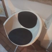 2 Fauteuils siège IKEA GUBBO vintage noir et blanc
