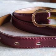 Ceinture fine rouge hermès en box calf 