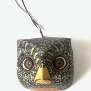 Trophée mural Hibou en bois peint