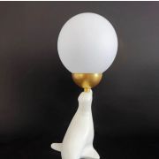 Lampe otarie céramique blanche opaline 