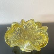 Vide poche cendrier Murano Barovier Toso Vintage pailleté or