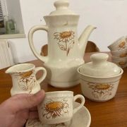 Service à café vintage faïence de Saint-Amand 1970's