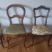 Chaises en noyer, rembourrages neufs